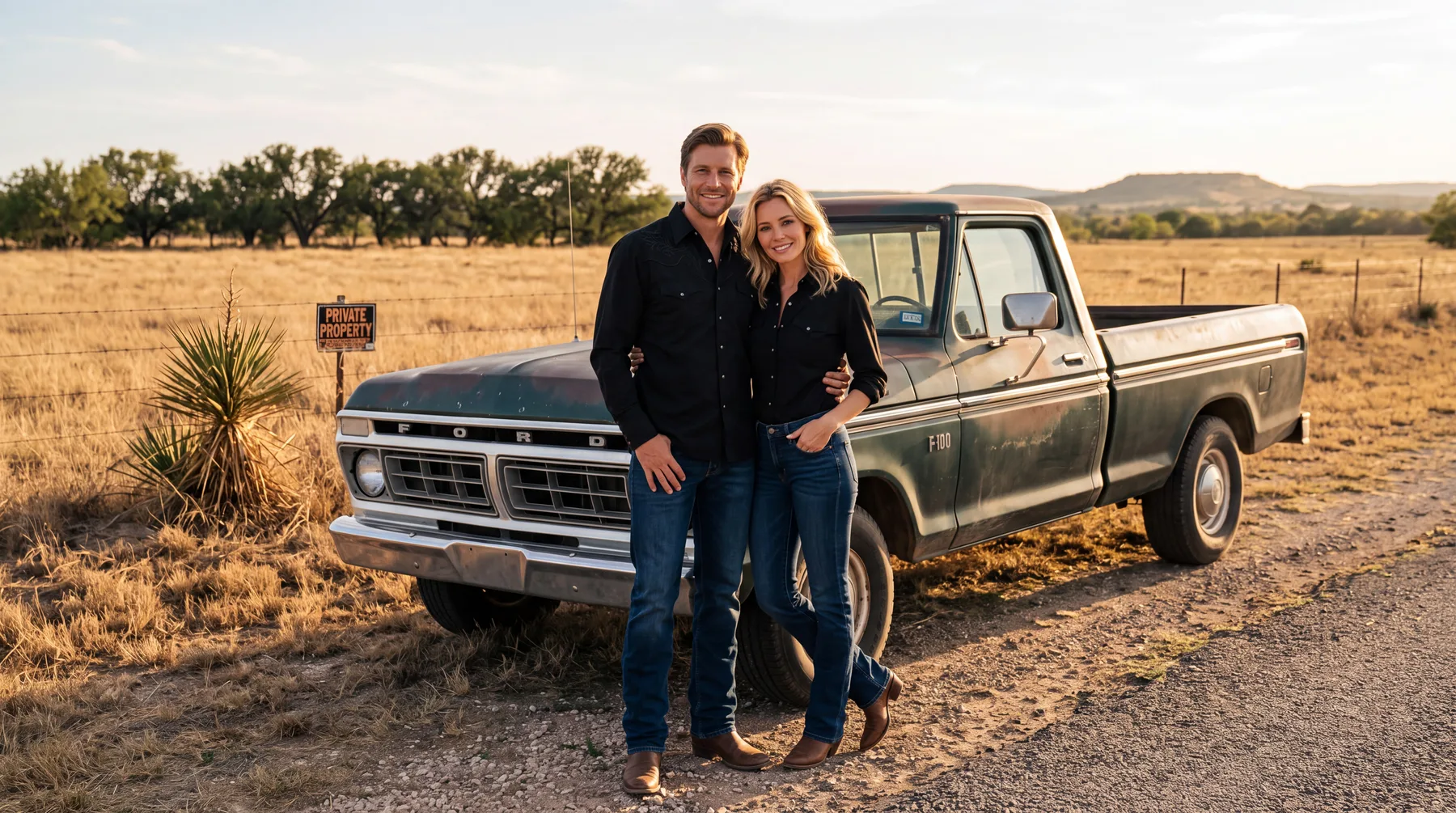 Texas Drank beside a pickup truck